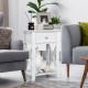 White storage end bedside nightstand featuring a slide-out drawer and bottom shelf, perfect for any room decor.